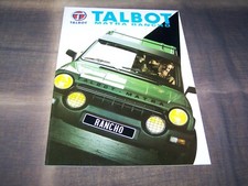 TOPRARITÄT Herrlicher Prestige Prospekt Talbot Matra Rancho von 1981 !!!