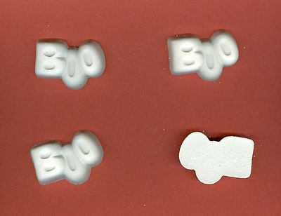 ''BOO'' plaster of Paris painting project. Set of 12! (scry hs)