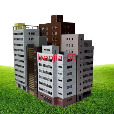 Diorama 1:150 N Scale Train Railway Modern Scene Office Building Model Toys DIY