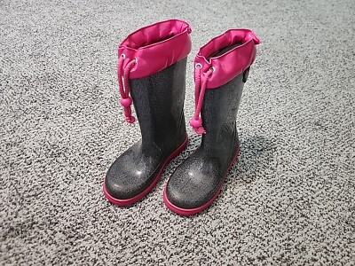 Igor Girls Rain Boots Size 6 (32), Pink and Gray 