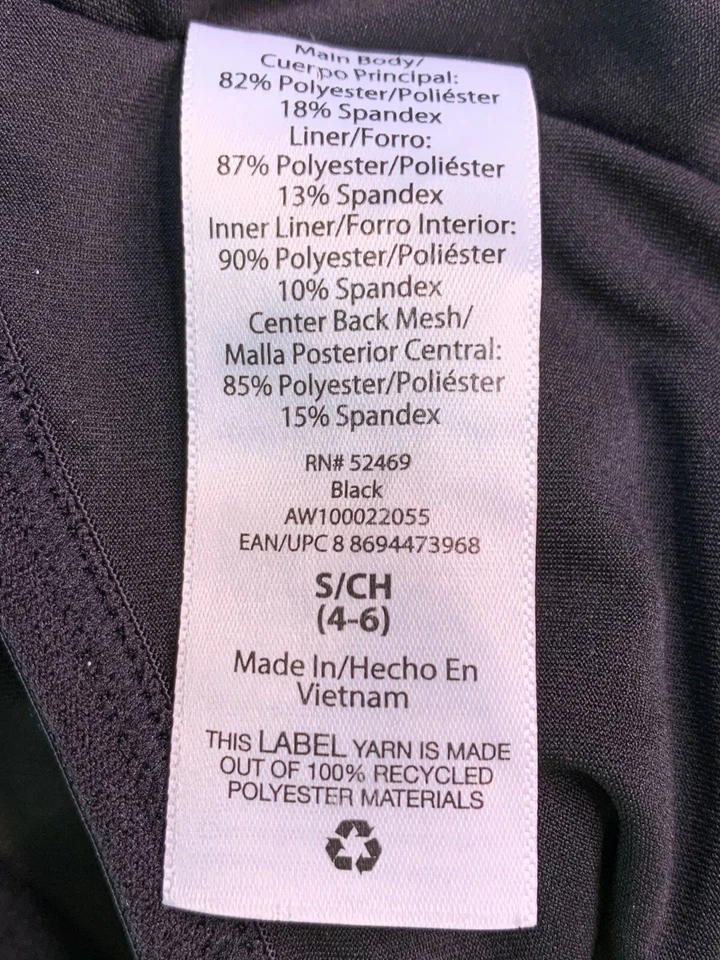 Sujetador Athletic Works para mujer talla pequeña 4-6 acolchado negro corredor 0928 Foto 4 de 4