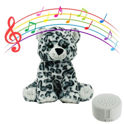 New 8 Inch Lyra Snow Leopard Plush Toy with Recorder - Soft Stuffed Animal Gift