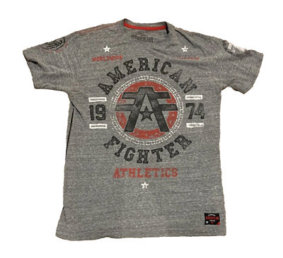 American Fighter — Gray Red Affliction T-Shirt — Size Men’s Large
