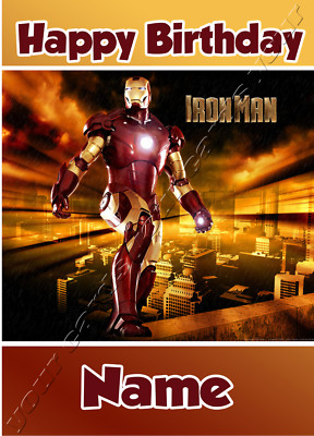 Personalised Marvel Avengers Birthday Card - A5 Size For Son, Grandson, Nephew, Gloss Finish