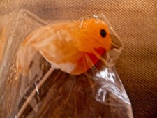 VTG NIP LOT OF 6 FAT ROBIN BIRD 2" PICKS FLORAL CRAFTS MANGELSEN'S ARTIFICIAL