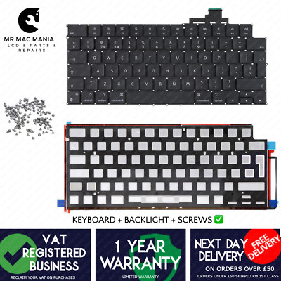 MacBook Air A2681 Tastatur 13,6'' M2 UK Layout mit Hintergrundbeleuchtung und Schrauben