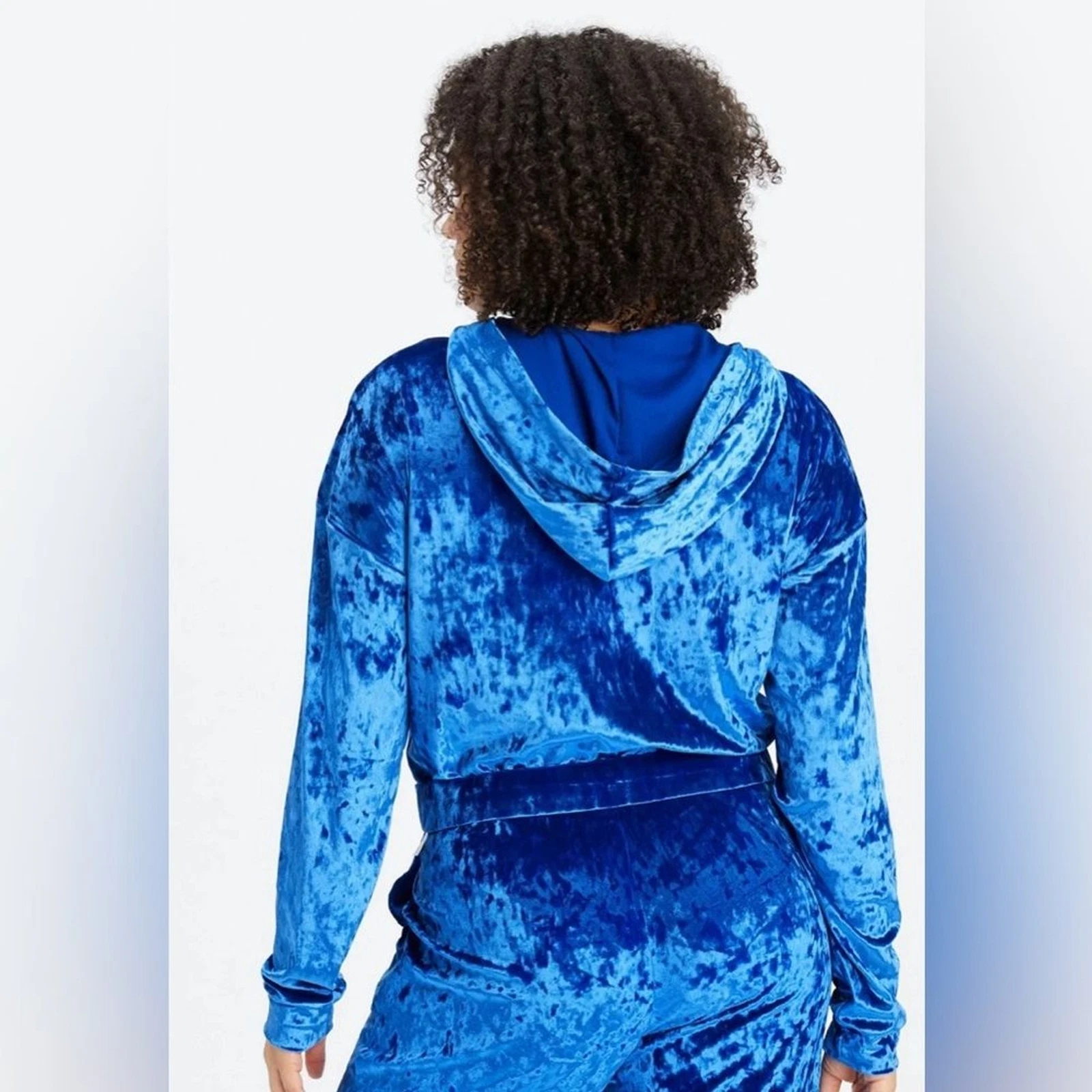 VETEMENTS Felpa con cappuccio Fabletics velluto schiacciato con cerniera taglia XL NUOVA