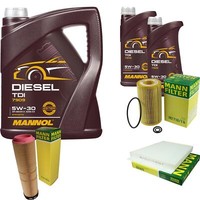 MANN-FILTER Inspektionspaket 7L Mannol Diesel Tdi 5W-30 FüR Mercedes E-Klasse