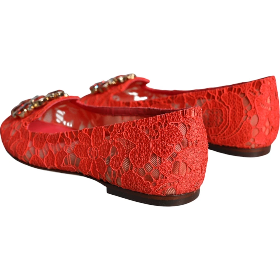 Zapatos DOLCE & GABBANA Coral Encaje Cristal Ballet Pisos Mocasines EU35/US4.5 870usd Foto 4 de 4