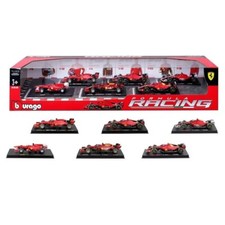 Burago F1 Red Ferrari Formula 1 Racing Die-Cast 1:43 Scale 6 Pack Set Models