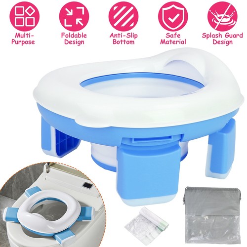 Portable Toddler Potty Toilet Foldable Kids Potty Training Seat Cover with Bag - Bild 1 von 36