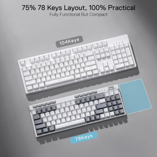 Redragon K655 75% RGB Wired Gaming Keyboard Hot-Swap Mechanical Quiet Red Switch - Picture 5 of 8
