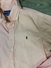 Ralph Lauren - Men's Long Sleeve Button Down Size 16 34/35. Orange Classic Fit