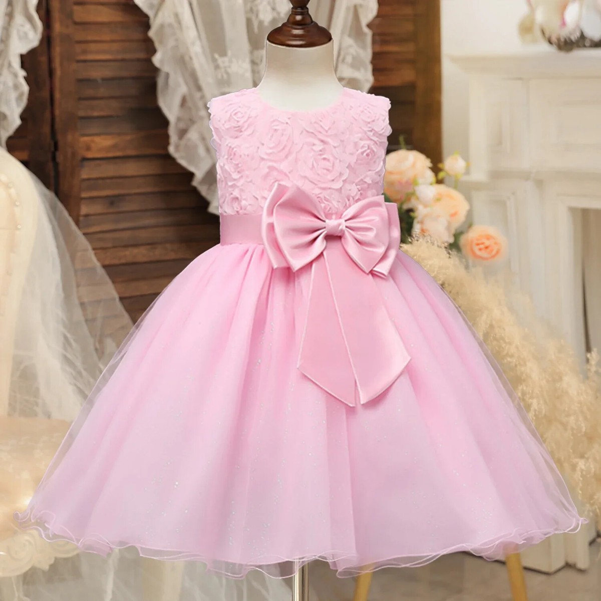 Girls Dress Wedding Evening 3-10 Years Party Princess Dres Wedding Kids  Clothes | eBay
