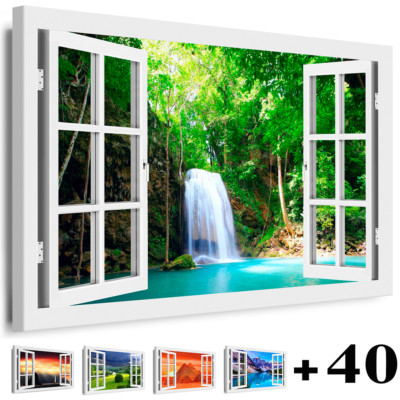 WANDBILDER - LEINWAND BILDER - XXL KUNSTDRUCKE LANDSCHAFT FENSTERBLICK - BOIKAL