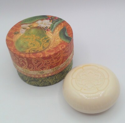 Punch Studio English Pear 5 oz Triple Milled Bar Soap in Decorative Keepsake Box