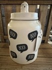 Ghost “ BOO “ canister by 10 Strawberry Street - Halloween New Decor Black/White
