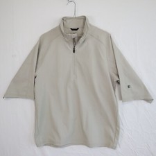 Zero Restriction 1/4 Zip Pullover Mens Medium Tour Series Golf Beige 3/4 Sleeve