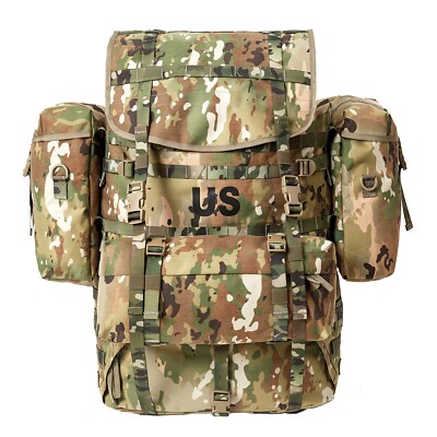 MOLLE Military Rucksack OCP Camo Full Load Kit w/ Frame Belt Pack & Pouches