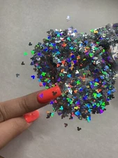 Holographic Silver Mickey Mouse Glitter  | 1 TSP  | Gel Nail Art & Acrylic 