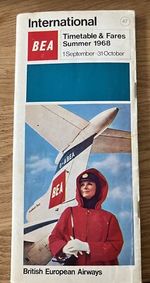 BEA Internationaler Kampffahrplan und Fahrpreise für 1968
