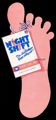 Werbe Aufkleber - Night Shift Film 1982 Video Warner - 9x19cm - Vintage 80er