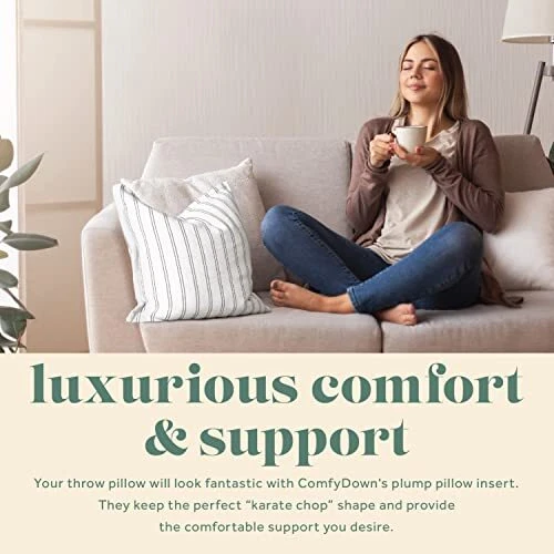 ComfyDown - Inserto de almohada euro cuadrado PLUMA / PLUMÓN relleno falso - ¡TODOS LOS TAMAÑOS!! Foto 2 de 4