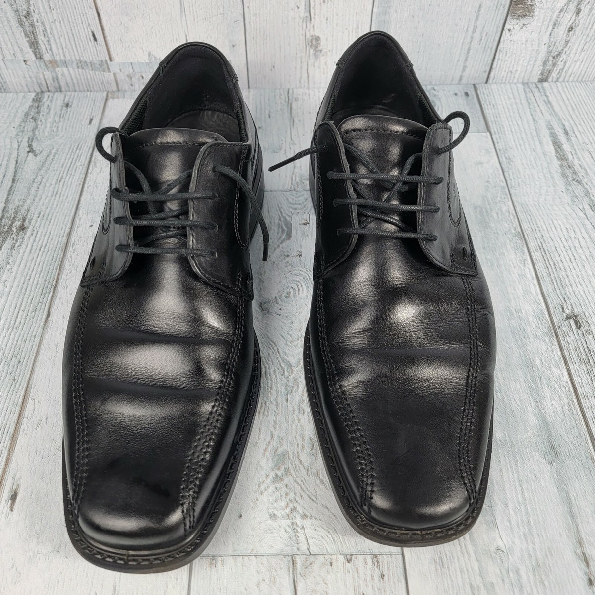 Ecco Light Black Leather Cushion Lace Oxford Dress Shoe Mens Size 45 US 11 Men main image 3