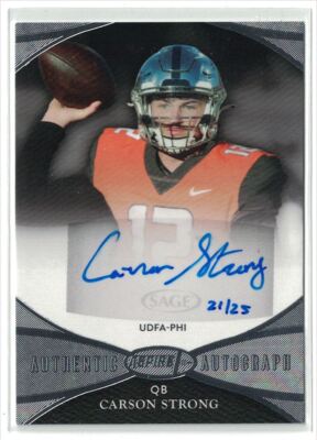 2022 SAGE Aspire Silver Carson Strong Autograph #21/25 Nevada Wolf Pack