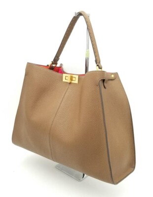 Fendi Peekaboo Selleria 1925 Large Cognac Brown Leather | eBay