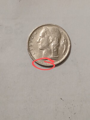 1974 1 belgique Franc coin nice condition with errors