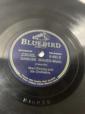 rare Mart Kenney Danube Waves Waltz / French Minuet 78 record Bluebird Canada