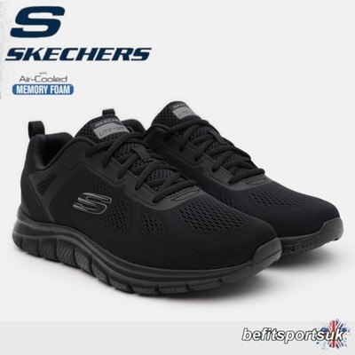 SKECHERS HERRENSCHUHE SCHWARZ WALKING MEMORY FOAM GYM SOFT WALK SKETCHERS SNEAKER