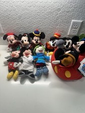 Lot of 11 Disney Stuffed Toy Plush Mini Bean Bag Mickey, Etc Most NWT