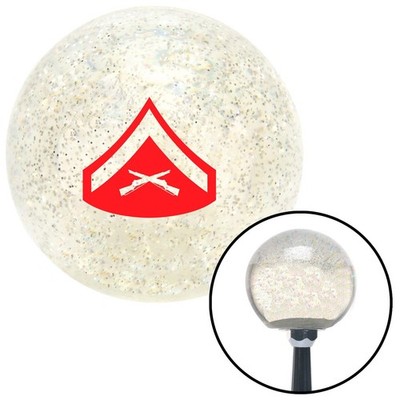 Red 02 Lance Corporal Clear Metal Flake Shift Knob w/ M16x1.5 Insert Shifter