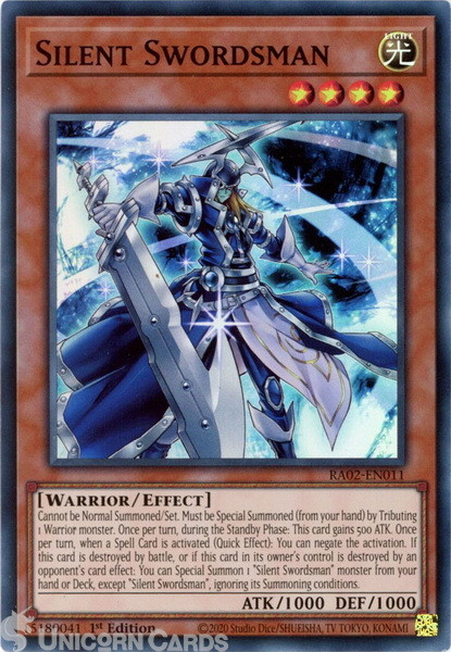 RA02-EN011 Silent Swordsman : Super Rare 1st Edition YuGiOh Card