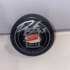 Danny Dekeyser signed Detroit Red Wings 2017 - 2018 LCA Inaugural Game Puck 