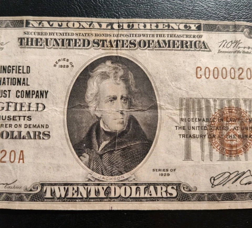 Springfield Chapin N.B. & T.C. Springfield Mass. $20 Ntl. Note, Low Serial No. - Image 3 of 4