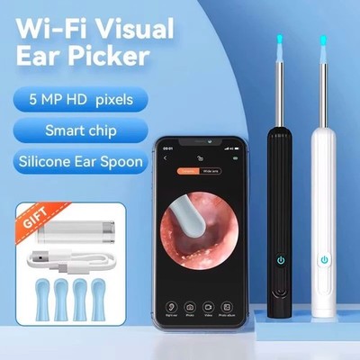 HD Ear Endoscope Otoscope LED Camera Tool Cleaning Wax Pick Cleaner Removal Kit