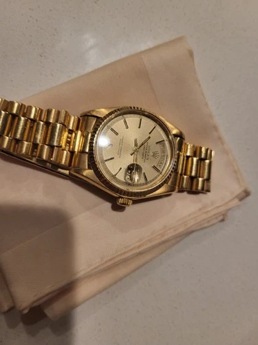 Vintage Rolex Day-Date President 1803 Mens 18K  Gold Watch Buckle BOX +ORIGINAL