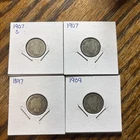 1907s 1907 1897 1909 Silver Dime Lot Of 4