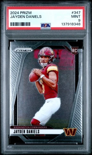 2024 Prizm #347 Jayden Daniels Rookie Card PSA 9 MINT