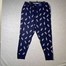 Polo Ralph Lauren Mens XL Navy Blue Polo Bear Print Sleepwear Jogger Pants NWT
