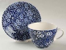 Staffordshire Calico Blue Breakfast Cup & Saucer 4191875