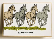Glückwunschkarte Geburtstag Pferdesport Reiter Stampin up Handmade Unikat