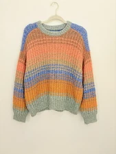Velvet By Graham Spencer Sweater Women’s Alpaca Blend Colorful Oversized Size XS