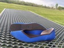 Rothy s The Point Retired Limited Edition Lazuli Bright Blue Knit Flats Size 9.5