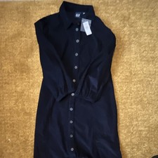 GAP Navy Blue Corduroy Shirt Dress Women’s Size M Knee-Length
