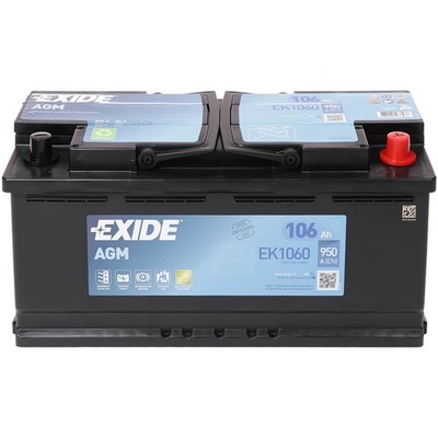 Exide Start-Stop EK1060 AGM 12V 106Ah 950A/EN ersetzt Exide EK1050 Autobatterie 