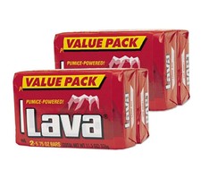 Lava Heavy-Duty Hand Cleaner Bar Soap, 5.75 oz Double Twin Pack 4 Bars Total